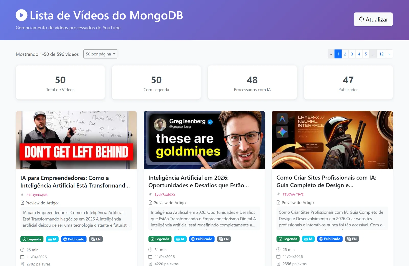 Motor de conteúdo SEO com IA — tela 1 de 4